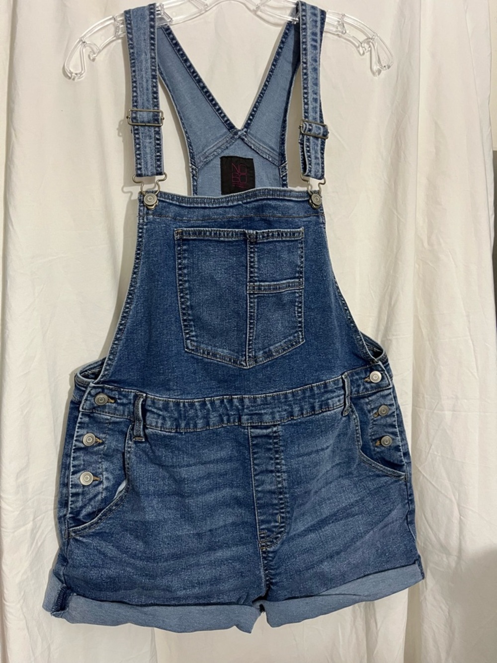 No Boundaries Dark Blue Denim Shortalls Romper